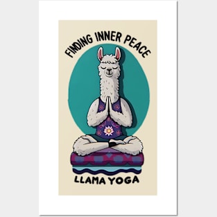 llama yoga Posters and Art